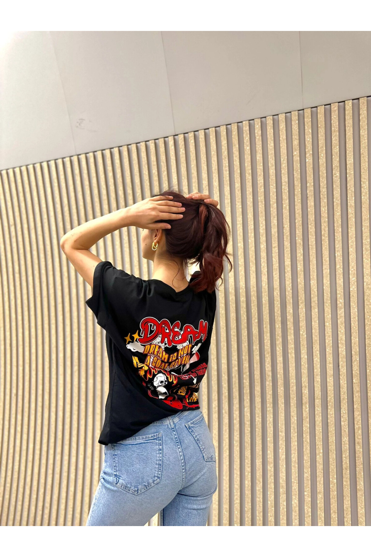Kadın Dream Baskılı Oversize T-Shirt (zck0778)