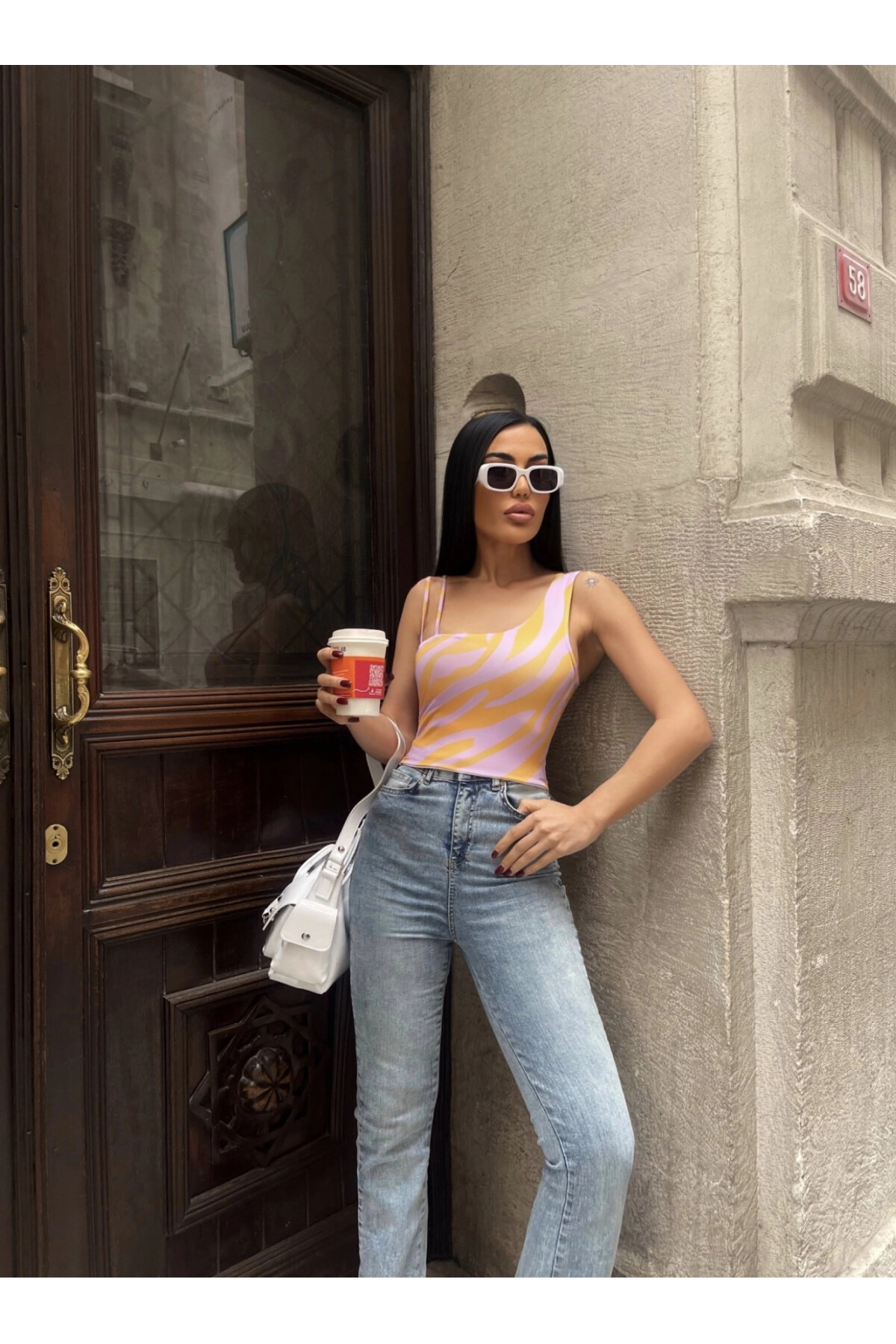 Kadın Lila Tek Kol Askılı Crop Bluz (ZCKSS101)