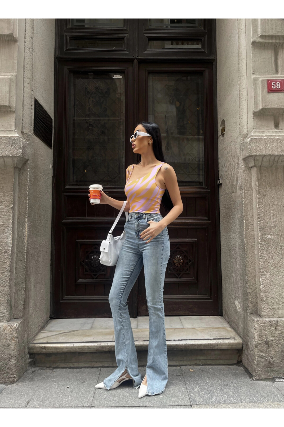 Kadın Lila Tek Kol Askılı Crop Bluz (ZCKSS101)