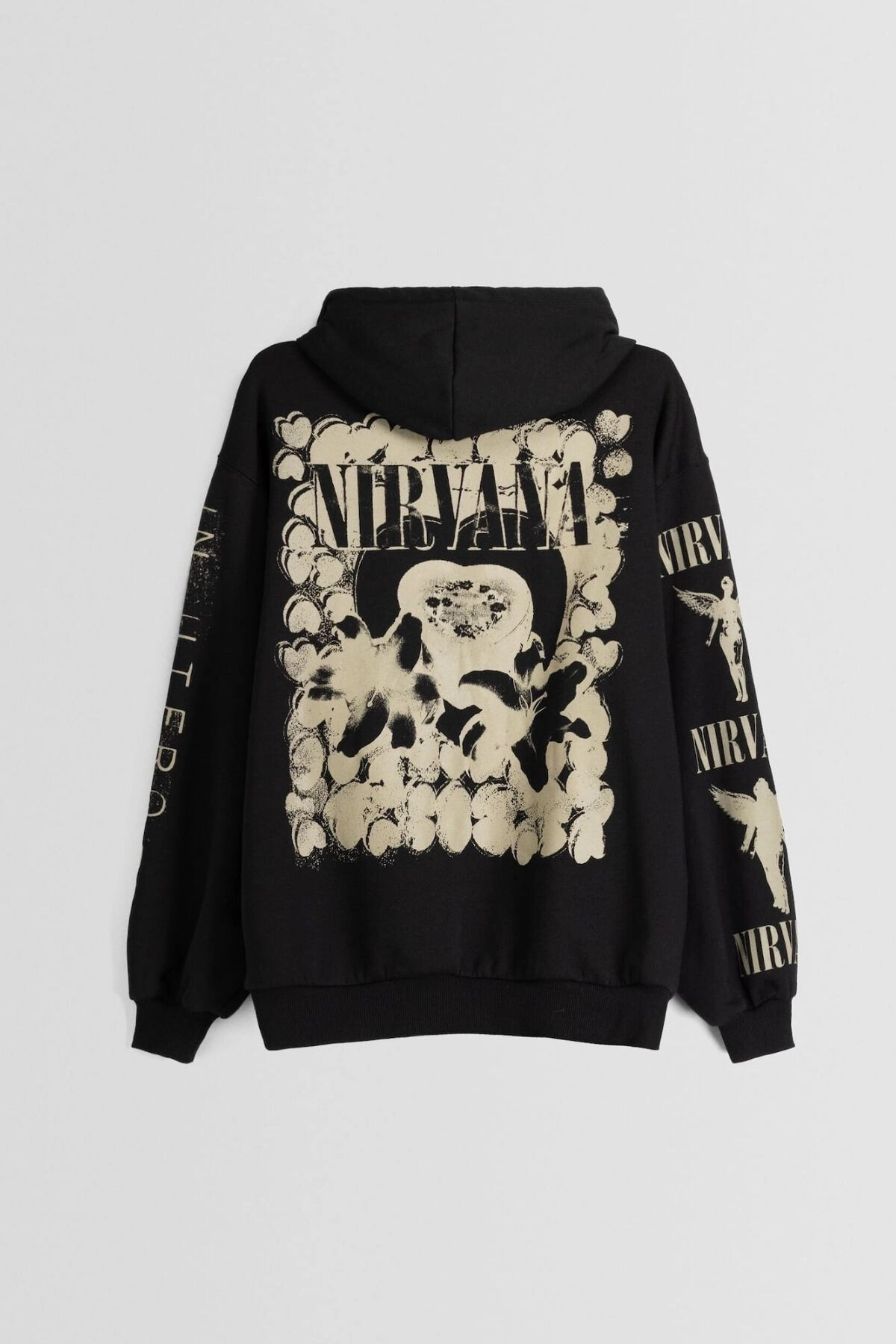 Kadın Siyah Baskılı Oversize Sweatshirt (zck0735)
