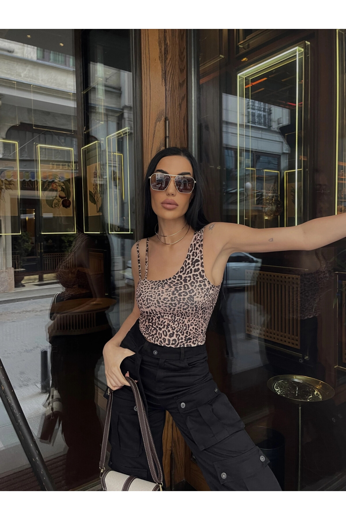 Kadın Vizon Tek Kol Askılı Crop Bluz (ZCKSS101)