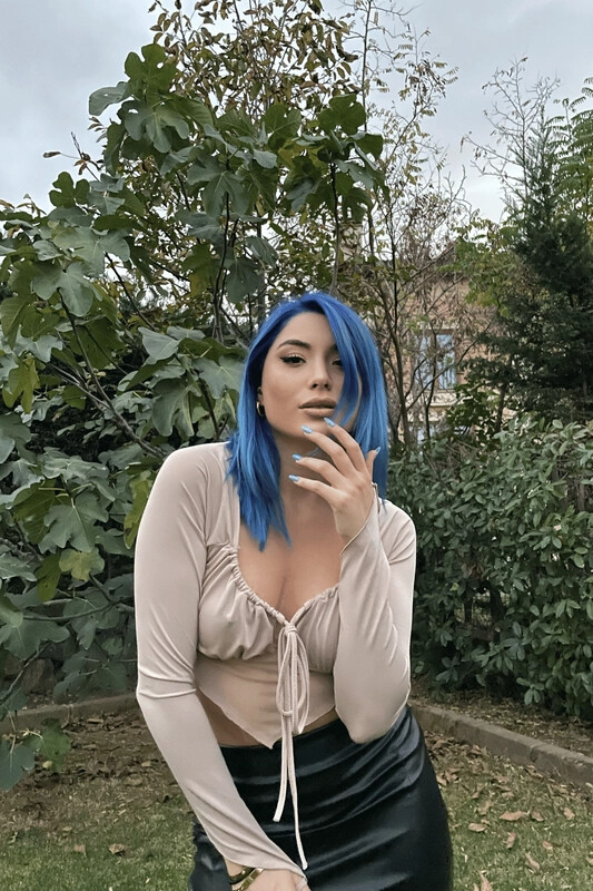 Kadın Bej Asimetrik Kesim Crop Tül Bluz (zck0569)