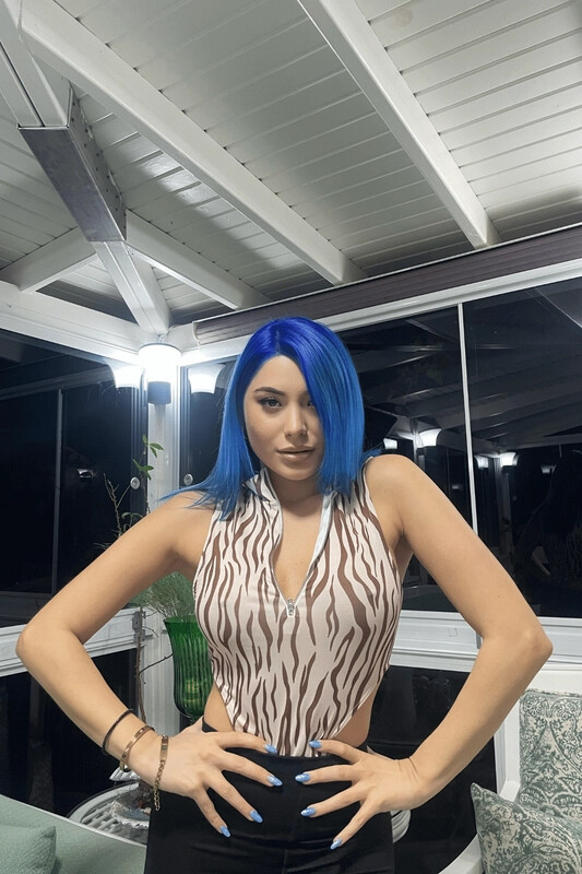 Kadın Kahverengi Desenli Fermuarlı Bodysuit (zck0594)