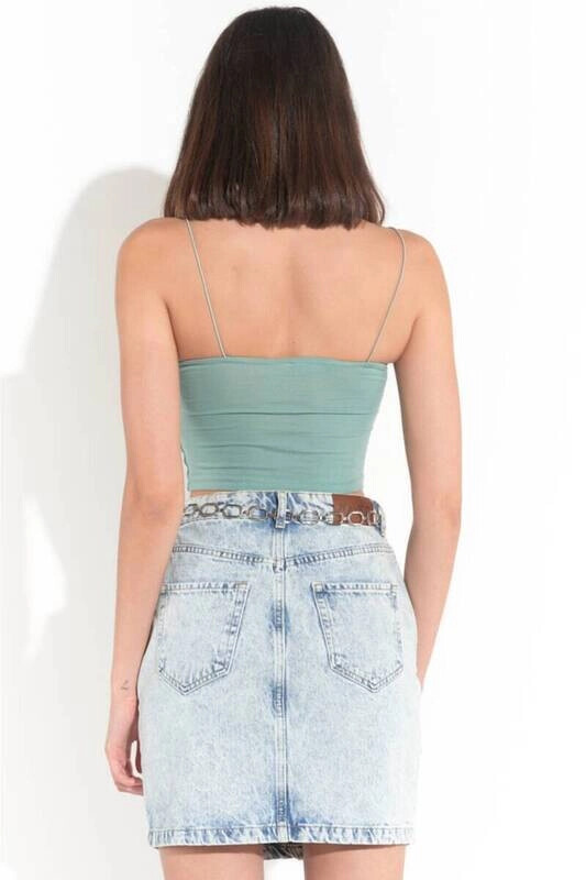 Kadın Mint Yeşili İp Askılı Basic Büstiyer (ZCK0175)