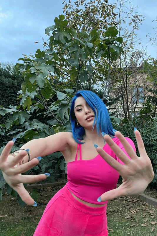 Kadın Pembe Uzun Tek Kol Bluz (zck0595)
