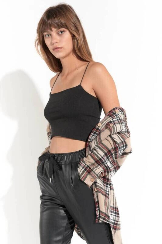 Kadın Siyah İp Askılı Basic Büstiyer (ZCK0175)