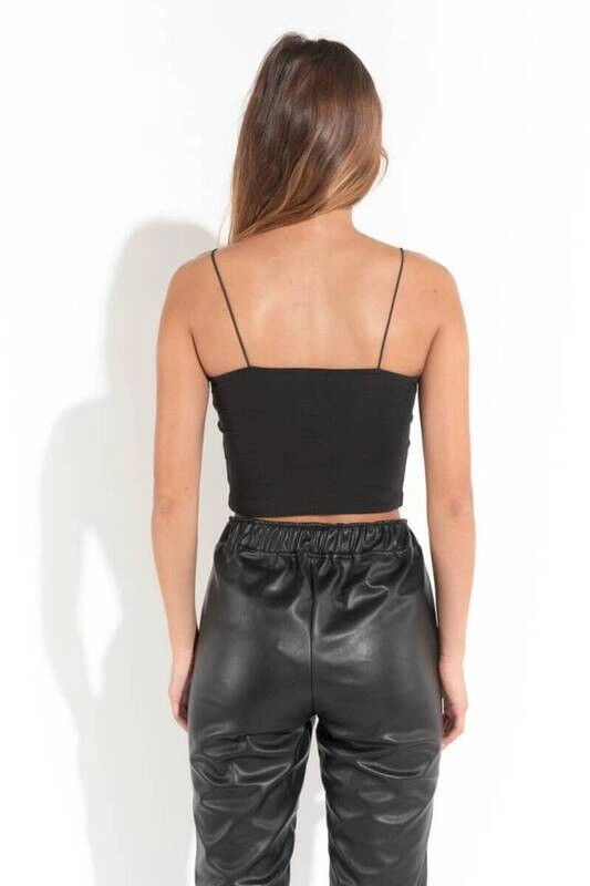 Kadın Siyah İp Askılı Basic Büstiyer (ZCK0175)