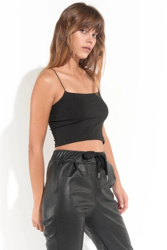 Kadın Siyah İp Askılı Basic Büstiyer (ZCK0175)