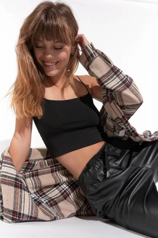 Kadın Siyah İp Askılı Basic Büstiyer (ZCK0175)