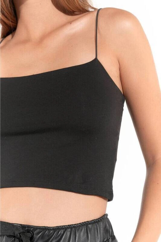 Kadın Siyah İp Askılı Basic Büstiyer (ZCK0175)