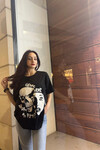 Kadın Come Here Baskılı Oversize T-Shirt (zck0778)