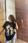 Kadın Come Here Baskılı Oversize T-Shirt (zck0778)