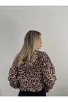 Kadın Leopar İçi Polarlı Oversize Sweat (ZCKSS144)