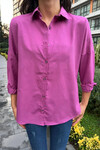 Kadın Mor Oversize Uzun Basic Gömlek (zck0706)