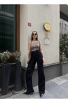 Kadın Vizon Tek Kol Askılı Crop Bluz (ZCKSS101)